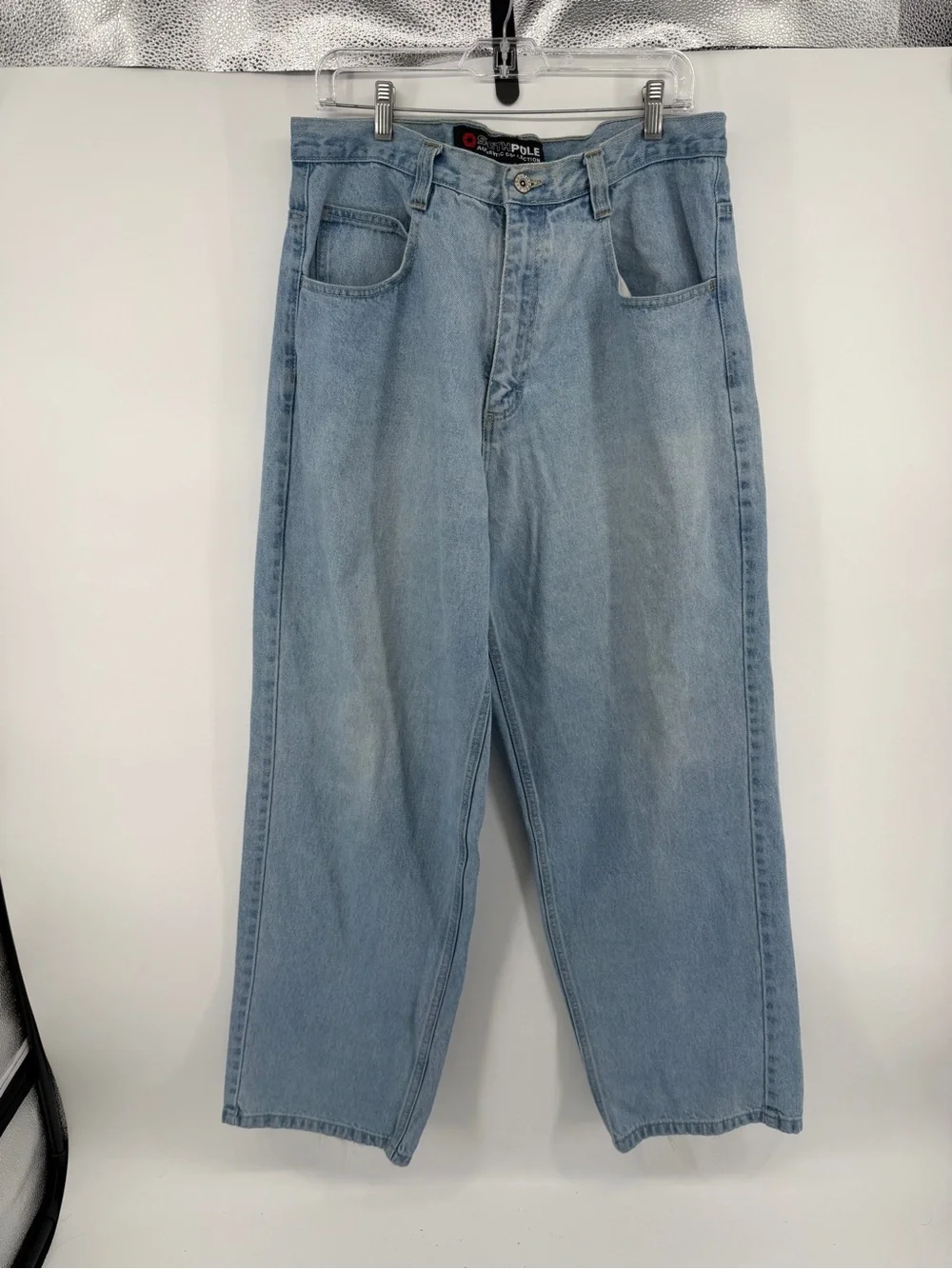 VTG Y2K Southpole Streetwear 90s Hiphop Retro SkaterBaggy Light Wash Jeans Sz36